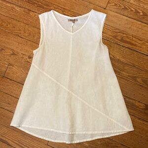 Flax Cream Sleeveless Tunic Top